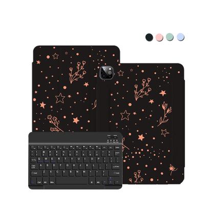 iPad / Android Tab Wireless Keyboard Flipcover - Coral Constellation
