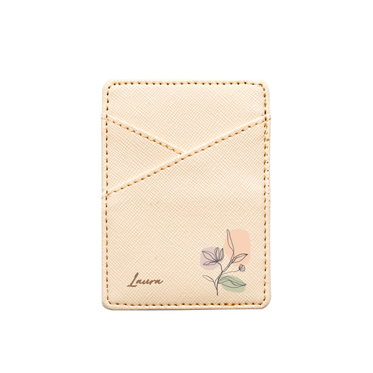 Vegan Leather Pocket Wallet - Sketchy Flower 2.0