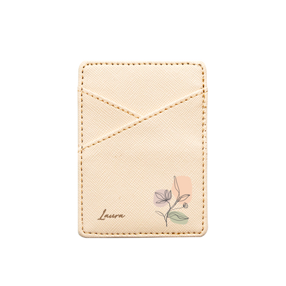 Vegan Leather Pocket Wallet - Sketchy Flower 2.0