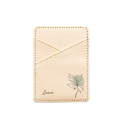 Vegan Leather Pocket Wallet - Sketchy Flower 3.0