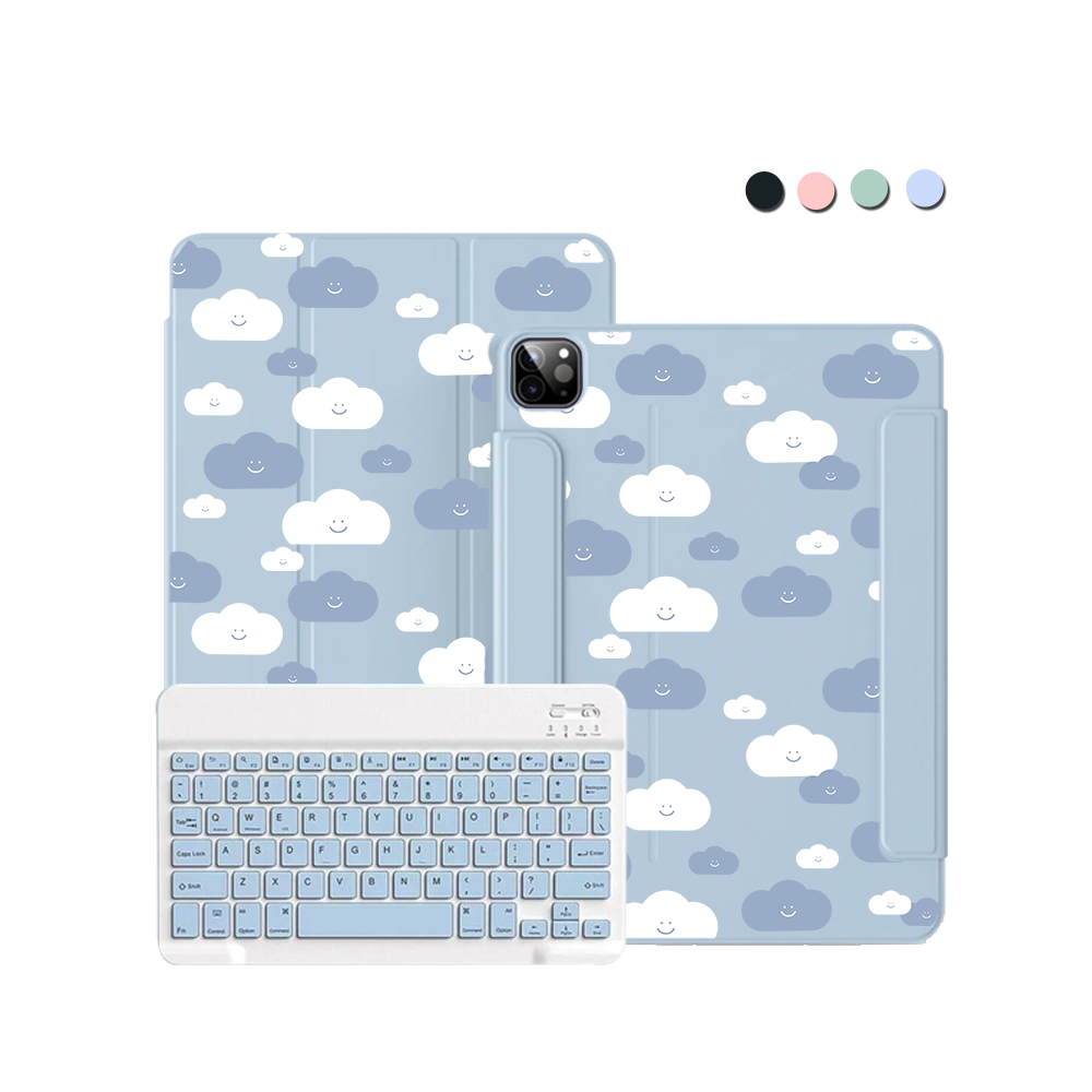 iPad / Android Tab Wireless Keyboard Flipcover - Clouds