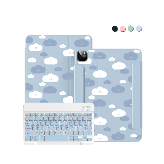 iPad / Android Tab Wireless Keyboard Flipcover - Clouds