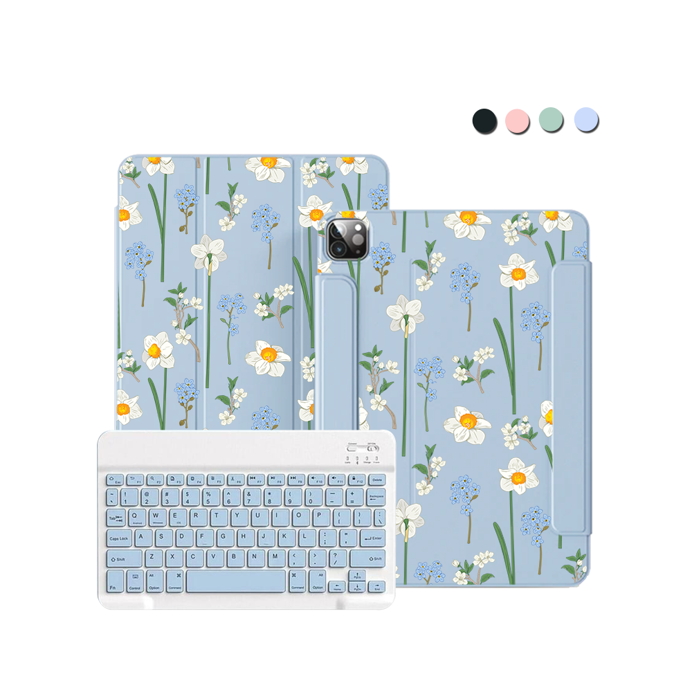 iPad / Android Tab Wireless Keyboard Flipcover - December Narcissus