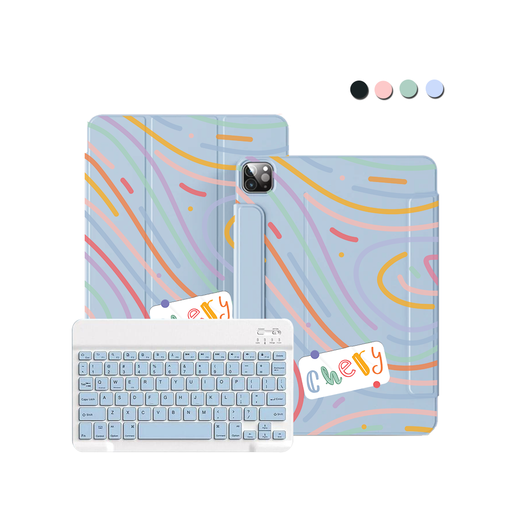 iPad / Android Tab Wireless Keyboard Flipcover - Doodle Monogram 2.0