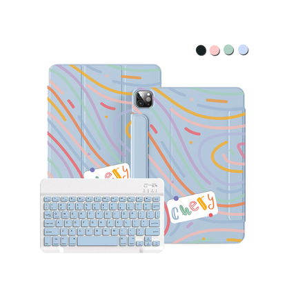 iPad / Android Tab Wireless Keyboard Flipcover - Doodle Monogram 2.0