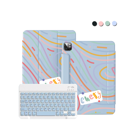 iPad / Android Tab Wireless Keyboard Flipcover - Doodle Monogram 2.0