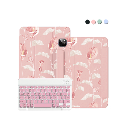 iPad / Android Tab Wireless Keyboard Flipcover - Easter Lily