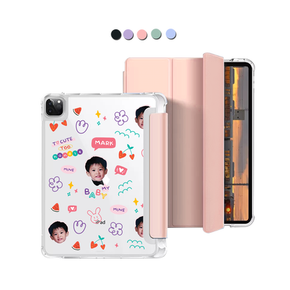 iPad Macaron Flip Cover - Face Grid