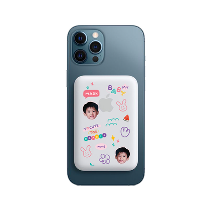 Magnetic Wireless Powerbank - Face Grid