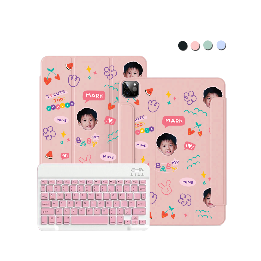 iPad / Android Tab Wireless Keyboard Flipcover - Face Grid