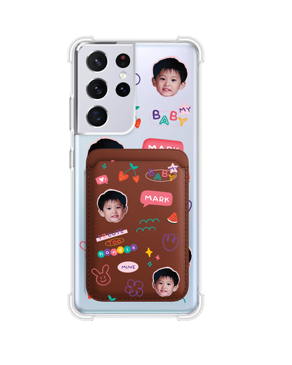 Android Magnetic Wallet Case - Face Grid