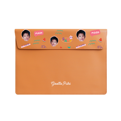 Vegan Leather Sleeve - Face Grid