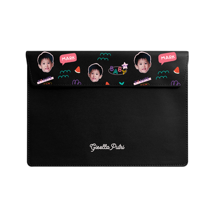 Vegan Leather Sleeve - Face Grid