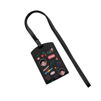 Vegan Leather Lanyard - Face Grid