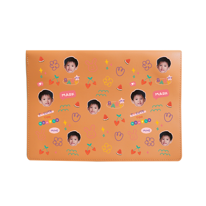 Vegan Leather Sleeve - Face Grid