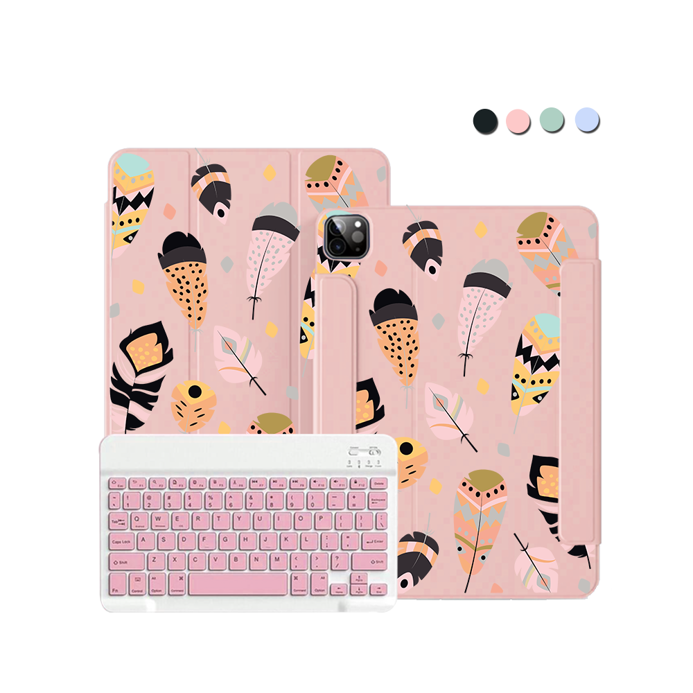 iPad / Android Tab Wireless Keyboard Flipcover - Feathers