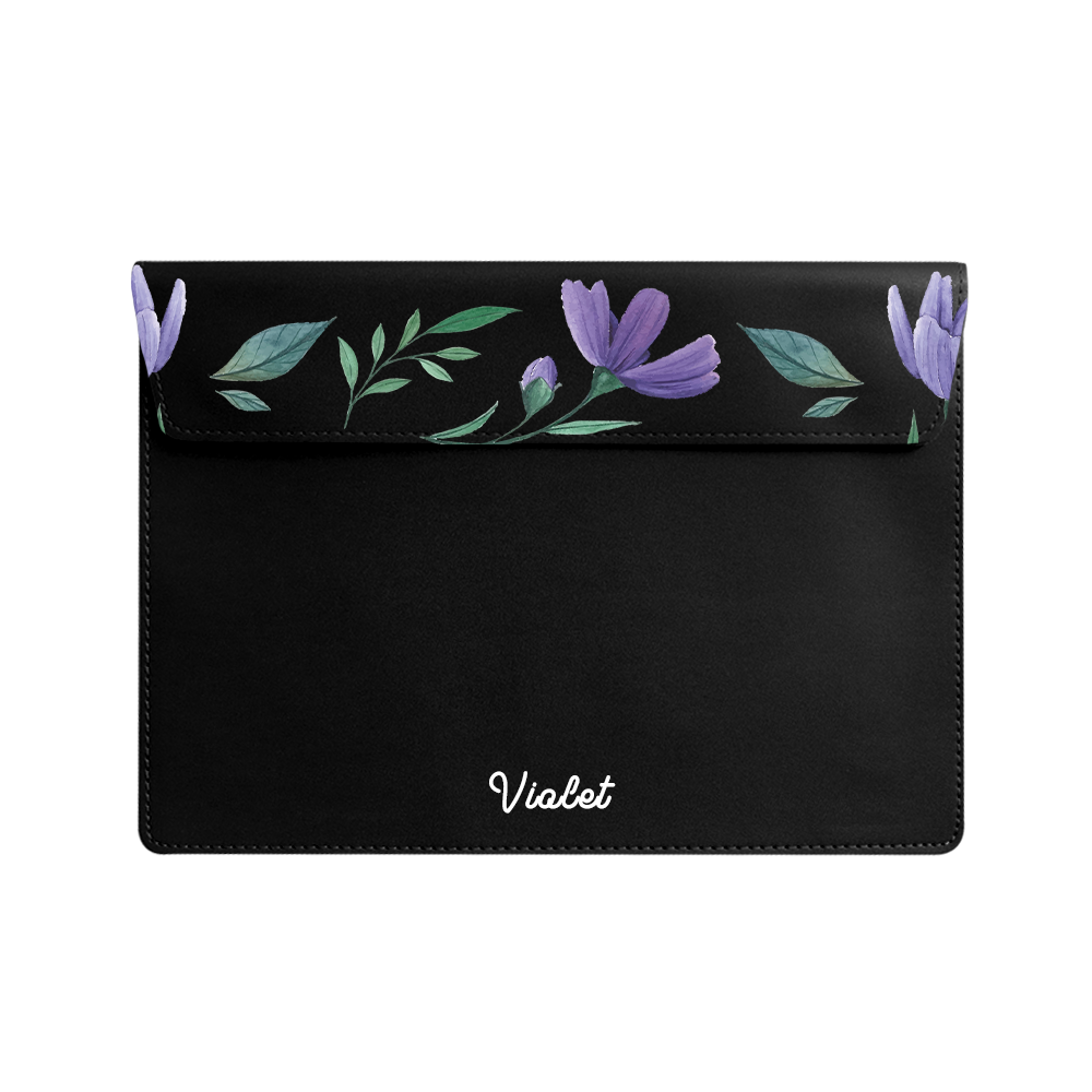 Vegan Leather Sleeve - February Violets