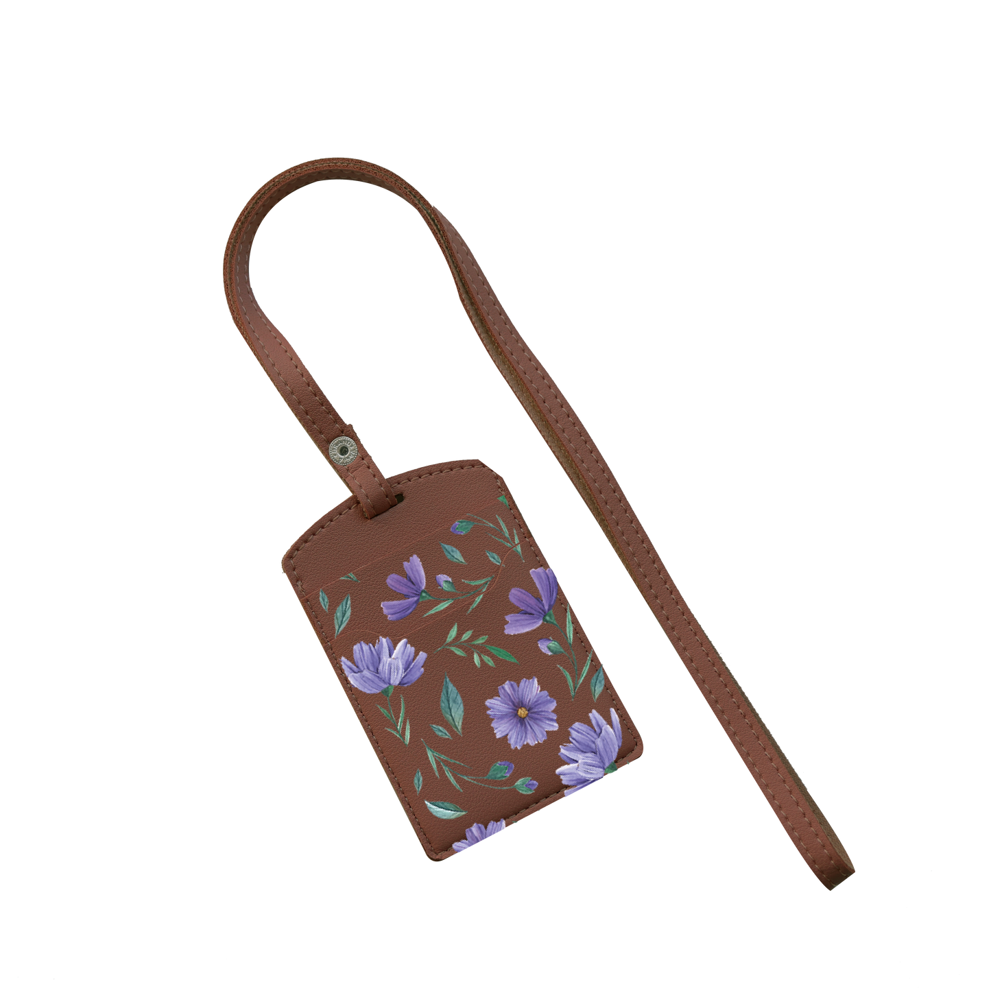 Vegan Leather Lanyard - February Violets