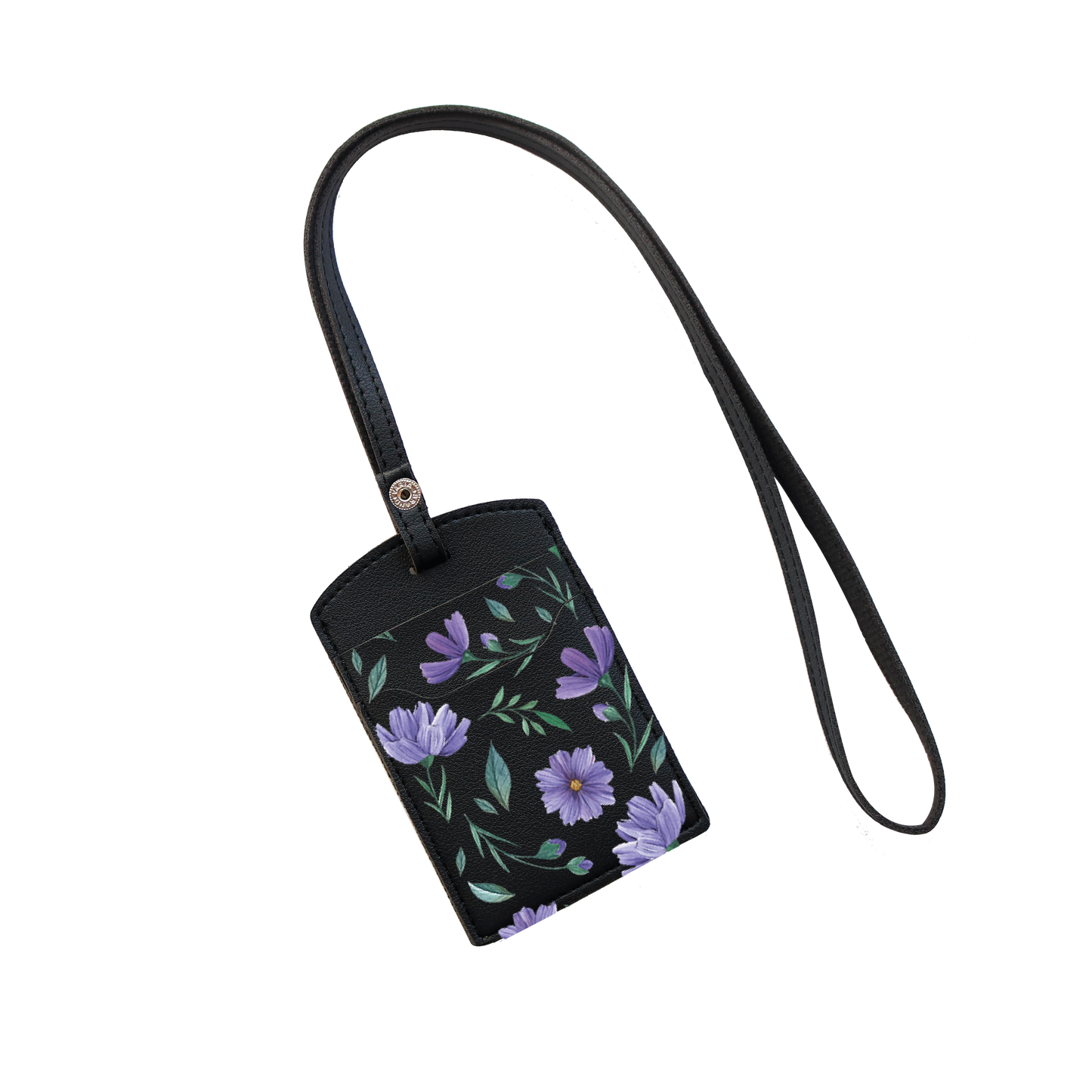 Vegan Leather Lanyard - February Violets