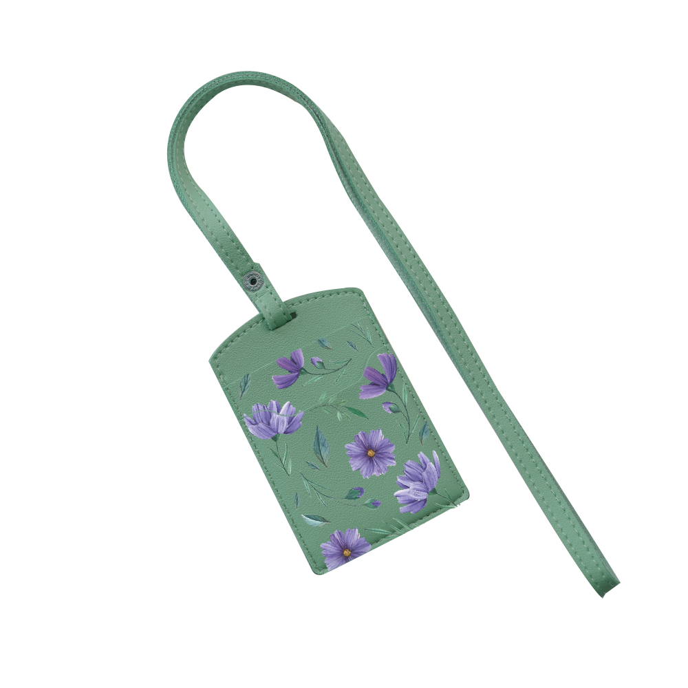 Vegan Leather Lanyard - February Violets