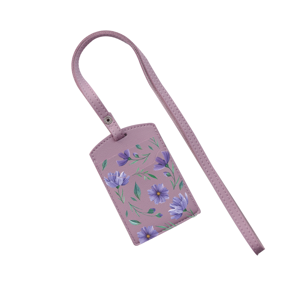 Vegan Leather Lanyard - February Violets