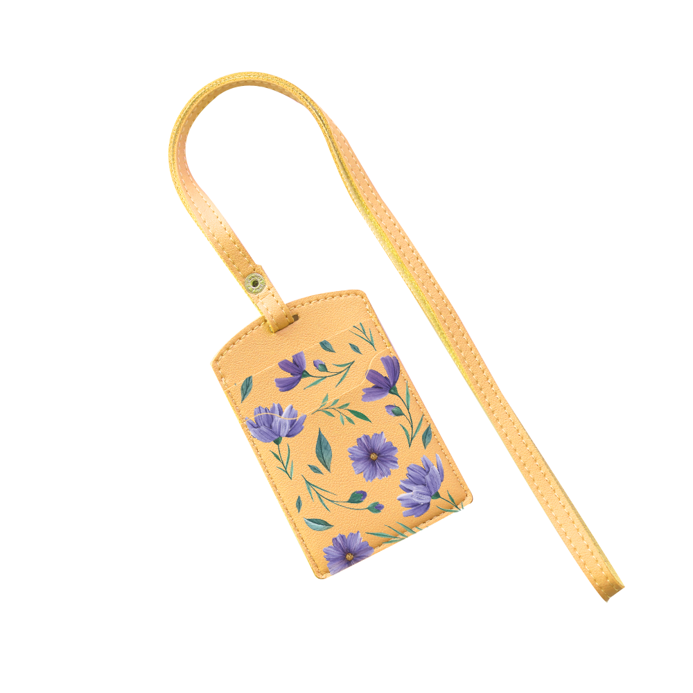 Vegan Leather Lanyard - February Violets