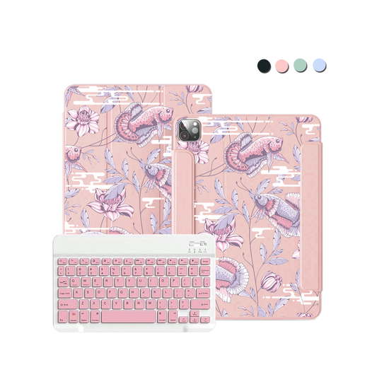 iPad Wireless Keyboard Flipcover - Fish & Floral 1.0
