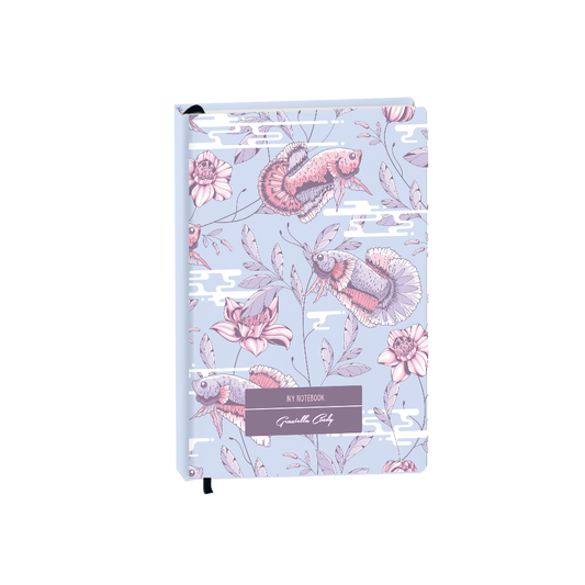 Hardcover Bookpaper Journal - Fish & Floral 1.0 (with Elastic Band & Bookmark)