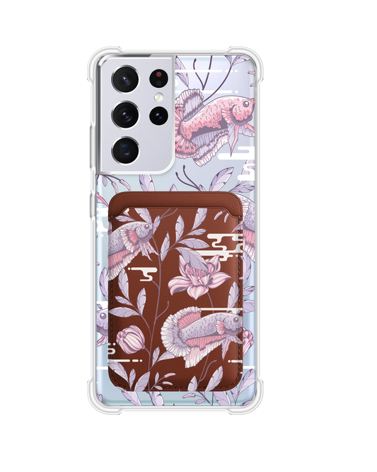 Android Magnetic Wallet Case - Fish & Floral 1.0