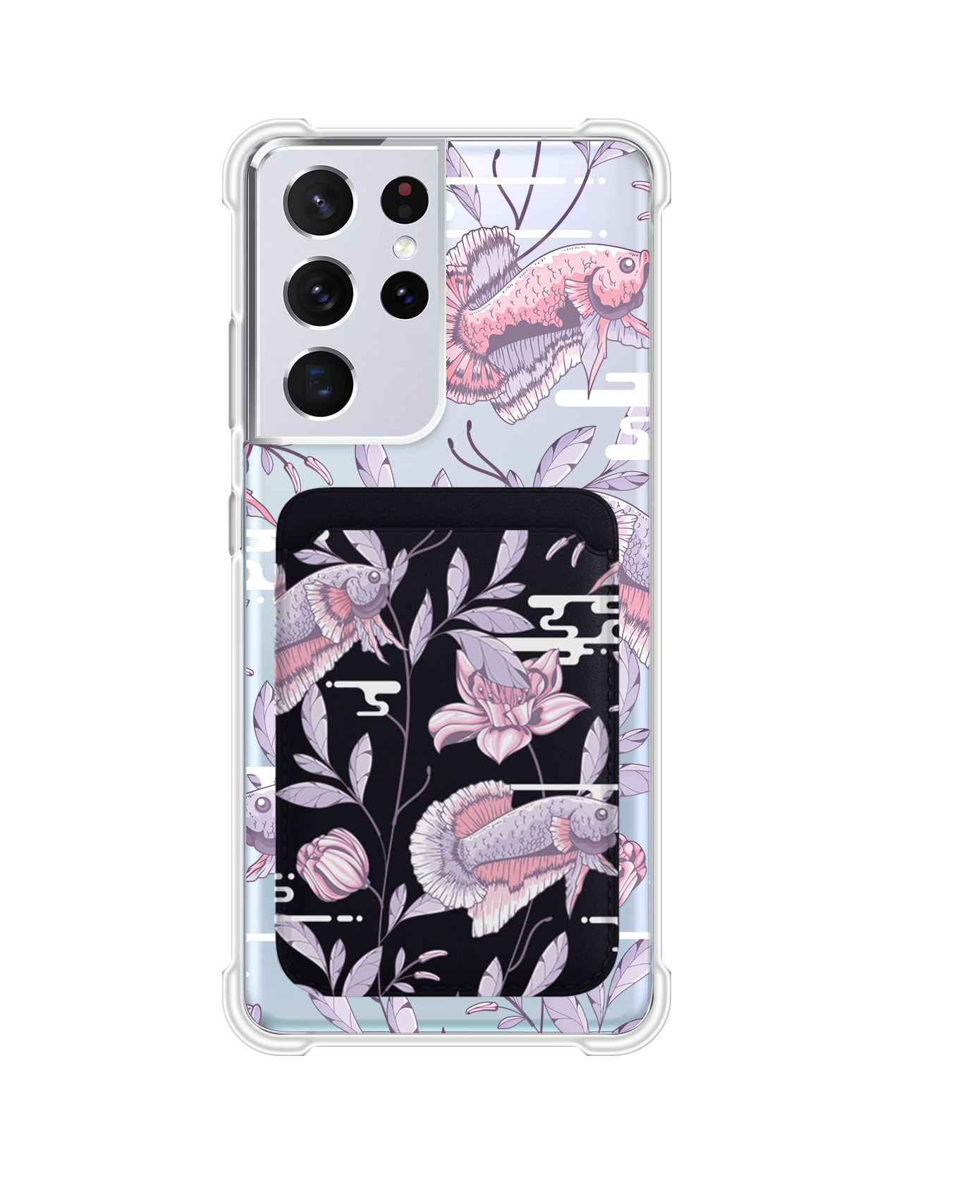 Android Magnetic Wallet Case - Fish & Floral 1.0