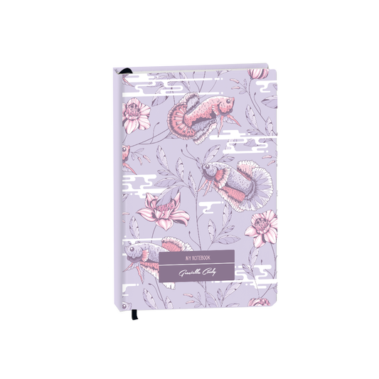 Hardcover Bookpaper Journal - Fish & Floral 1.0 (with Elastic Band & Bookmark)