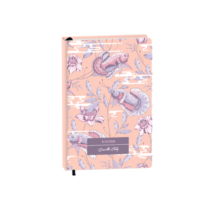 Hardcover Bookpaper Journal - Fish & Floral 1.0 (with Elastic Band & Bookmark)