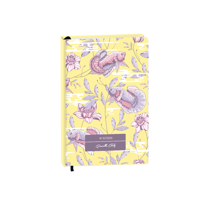Hardcover Bookpaper Journal - Fish & Floral 1.0 (with Elastic Band & Bookmark)