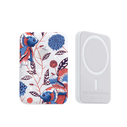 Magnetic Wireless Powerbank - Fish & Floral 2.0