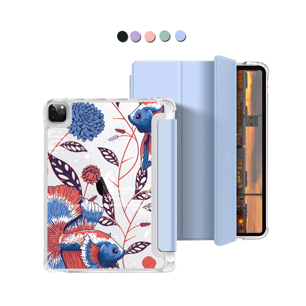 iPad Macaron Flip Cover - Fish & Floral 2.0
