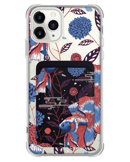iPhone Magnetic Wallet Case - Fish & Floral 2.0