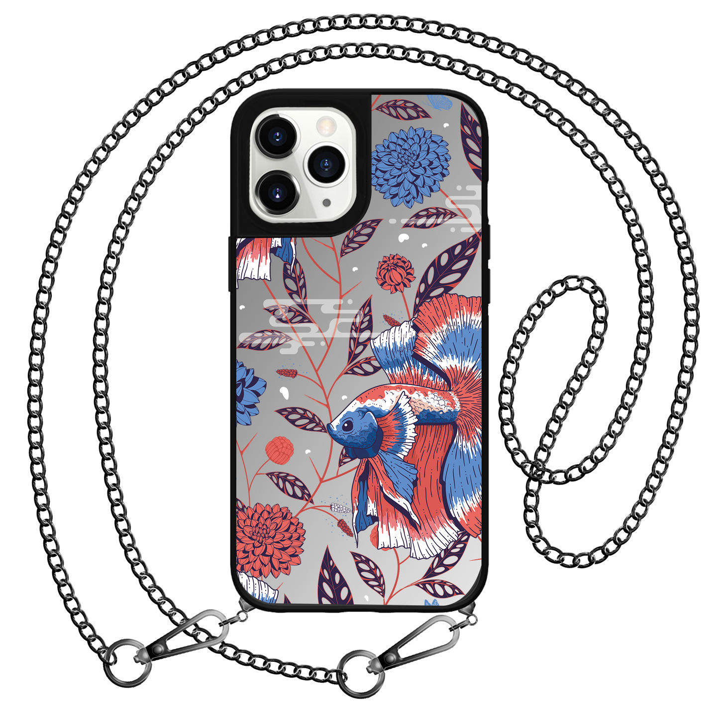 iPhone Mirror Grip Case - Fish & Floral 2.0