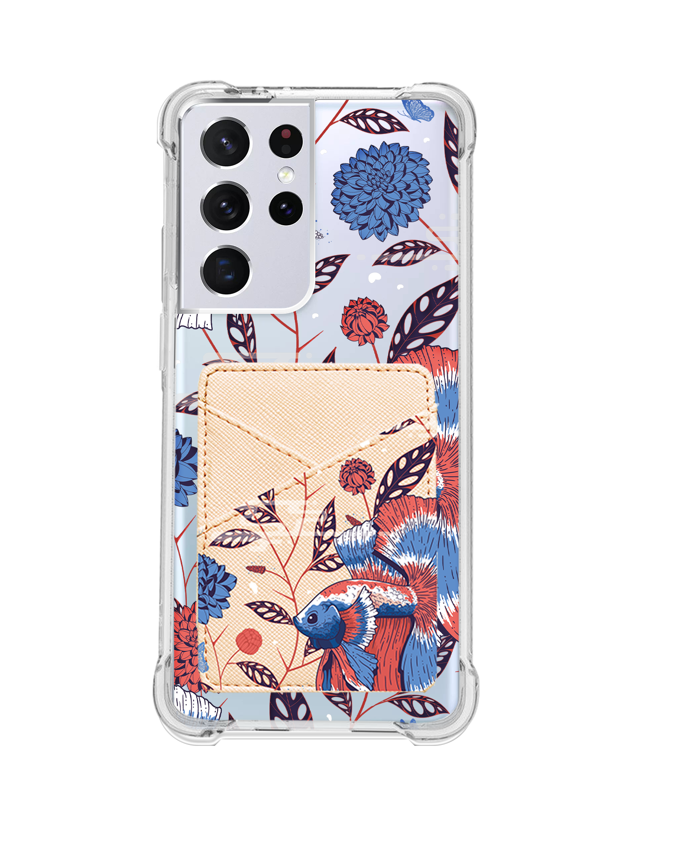 Android Phone Wallet Case - Fish & Floral 2.0