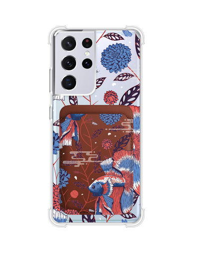 Android Magnetic Wallet Case - Fish & Floral 2.0