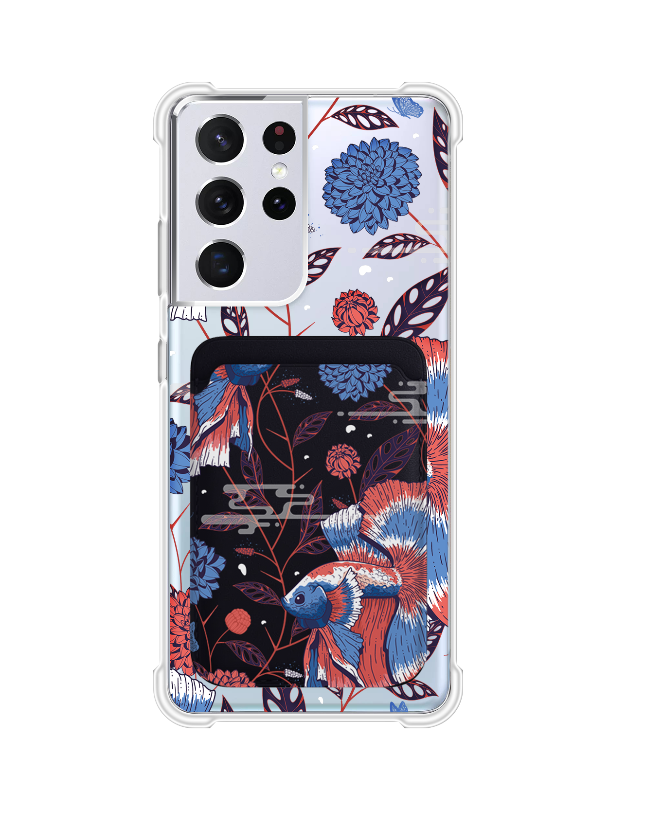 Android Magnetic Wallet Case - Fish & Floral 2.0