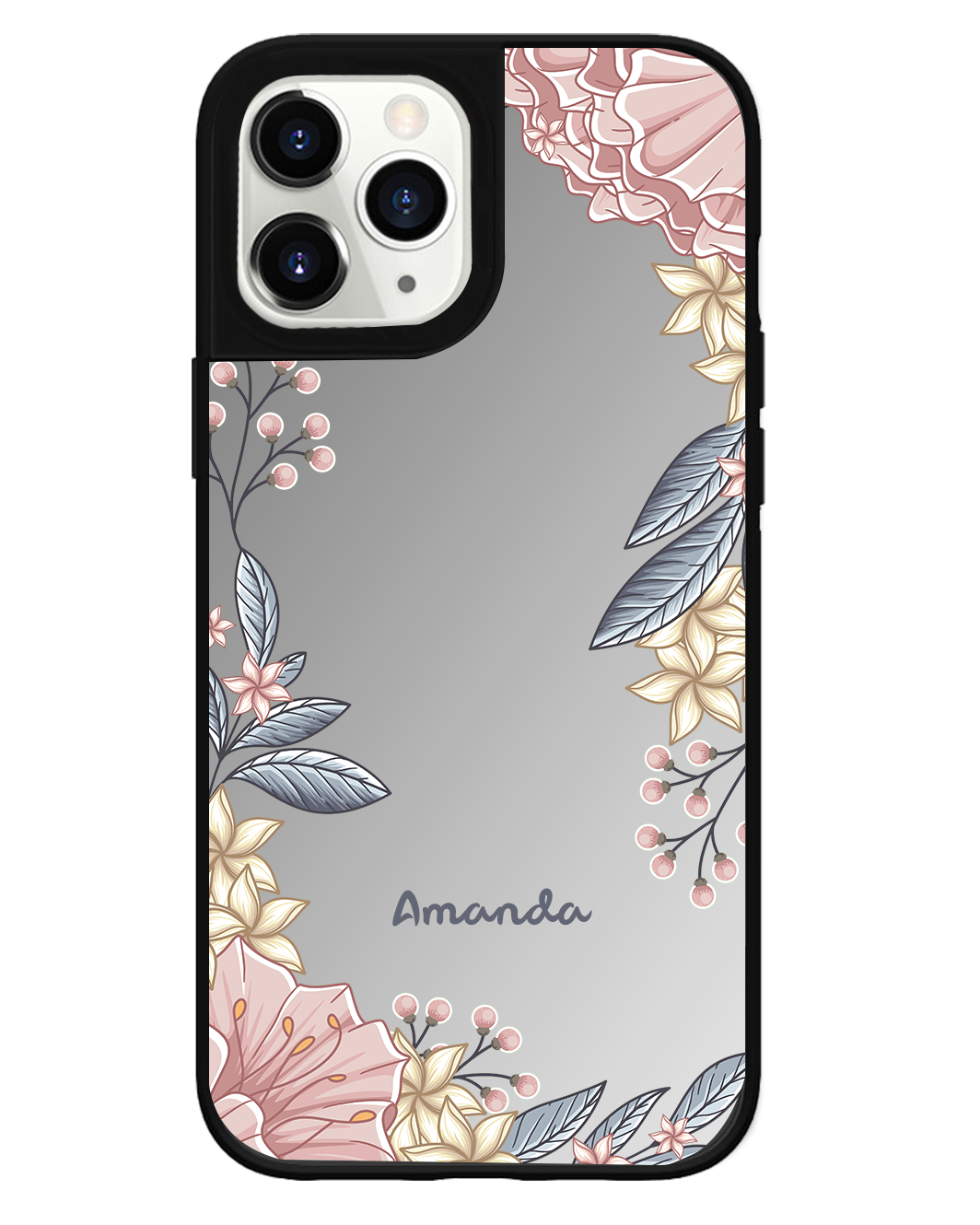 iPhone Mirror Grip Case - Pink Florals