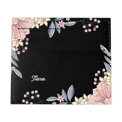 6 Slots Card Holder - Pink Florals