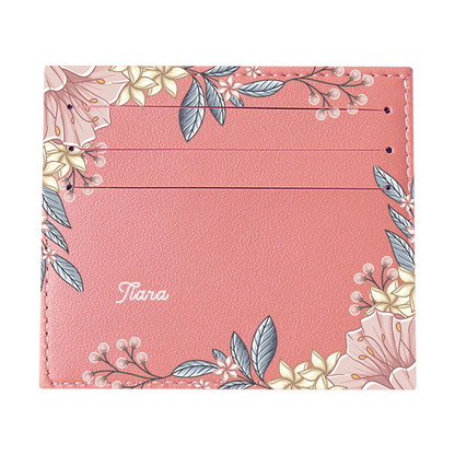 6 Slots Card Holder - Pink Florals