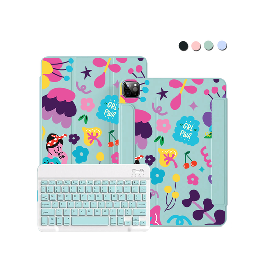 iPad / Android Tab Wireless Keyboard Flipcover - Girl Power 1.0