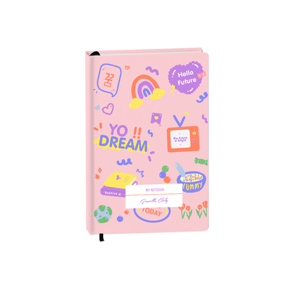 Hardcover Bookpaper Journal - Hello Future (with Elastic Band & Bookmark)