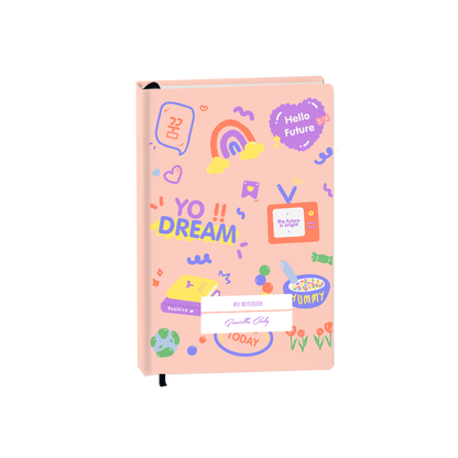 Hardcover Bookpaper Journal - Hello Future (with Elastic Band & Bookmark)