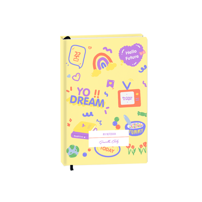 Hardcover Bookpaper Journal - Hello Future (with Elastic Band & Bookmark)