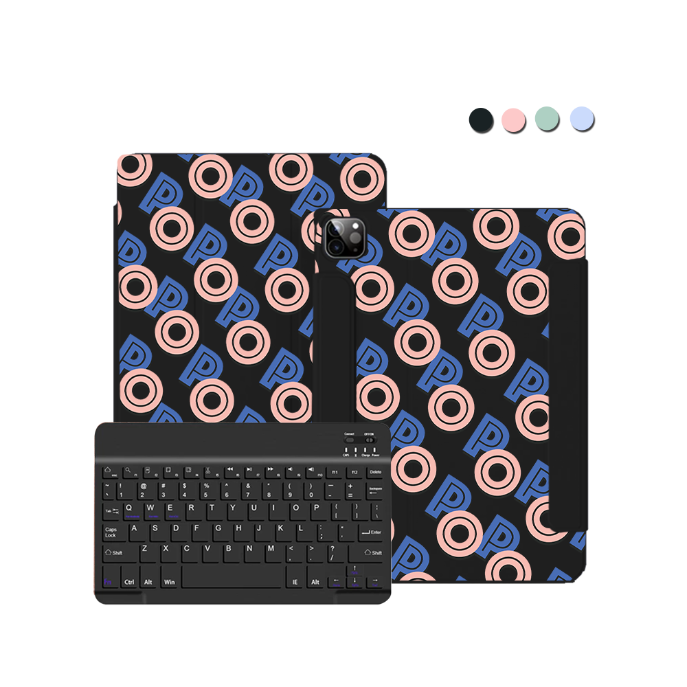 iPad / Android Tab Wireless Keyboard Flipcover - Initial Monogram 1.0