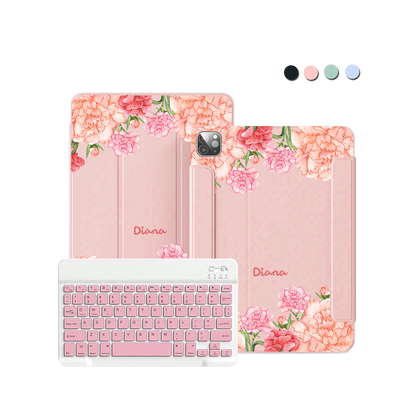 iPad / Android Tab Wireless Keyboard Flipcover - January Carnation