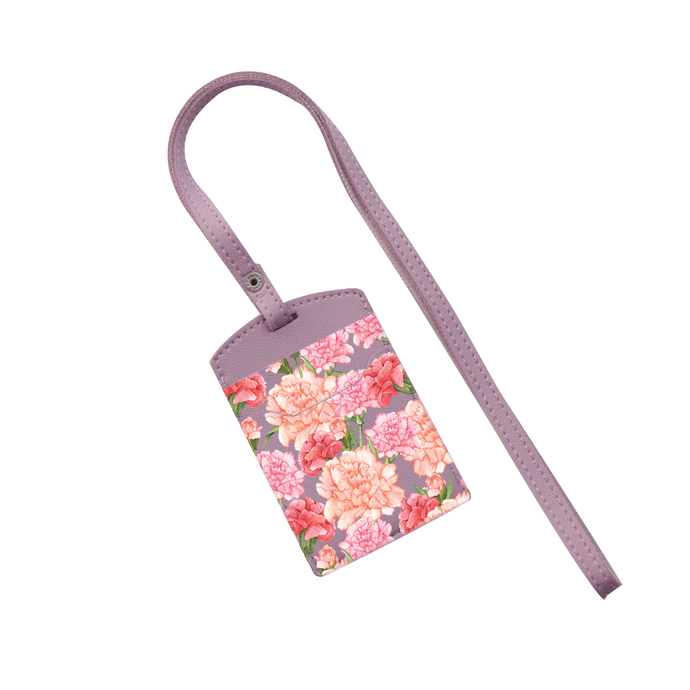 Vegan Leather Lanyard - January Carnation